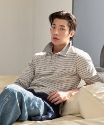 PROCESS（プロセス）の「Stripe PK Shirt - Melange Grey（ポロシャツ）」