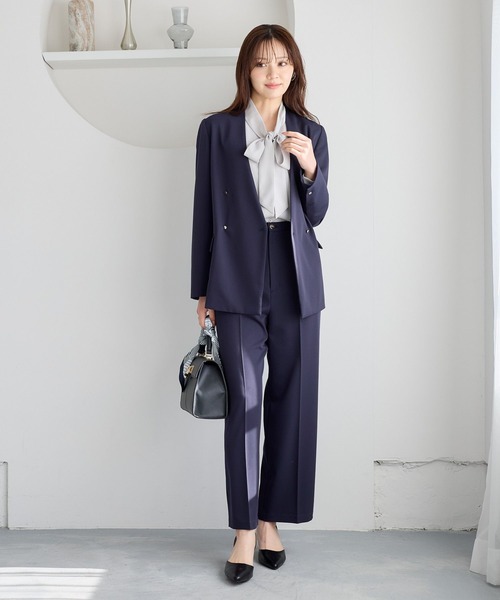 Andemiu（アンデミュウ）の「【セットアップ対応】キンボタンパンツ640814（スラックス・レディース・ネイビー/ベージュ系その他・SMALL/MEDIUM）」の6枚目の写真