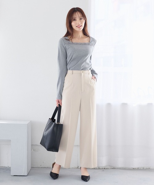 Andemiu（アンデミュウ）の「【セットアップ対応】キンボタンパンツ640814（スラックス・レディース・ネイビー/ベージュ系その他・SMALL/MEDIUM）」の22枚目の写真