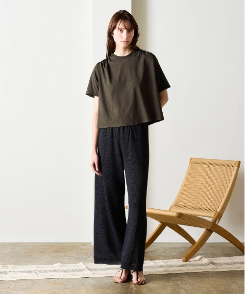WALANCE（ワランス）の「natural dye mint jersey tee（Tシャツ/カットソー・レディース・スミクロ/ブラウン・FREE）」の3枚目の写真