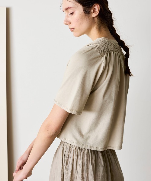 WALANCE（ワランス）の「natural dye mint jersey tee（Tシャツ/カットソー・レディース・スミクロ/ブラウン・FREE）」の5枚目の写真