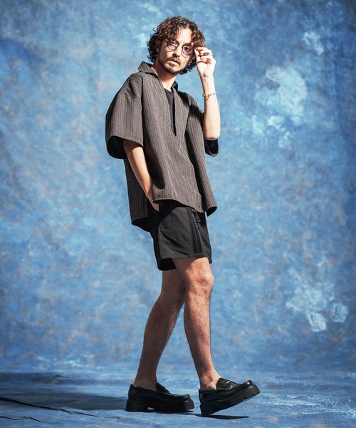 Jih Nunc(ジーヌンク)の「mp14619-プリーツデザインショートパンツ(JIH-R1175)(その他パンツ・メンズ・ホワイト/ブラック/カーキ・S/M/L)」の13枚目の写真