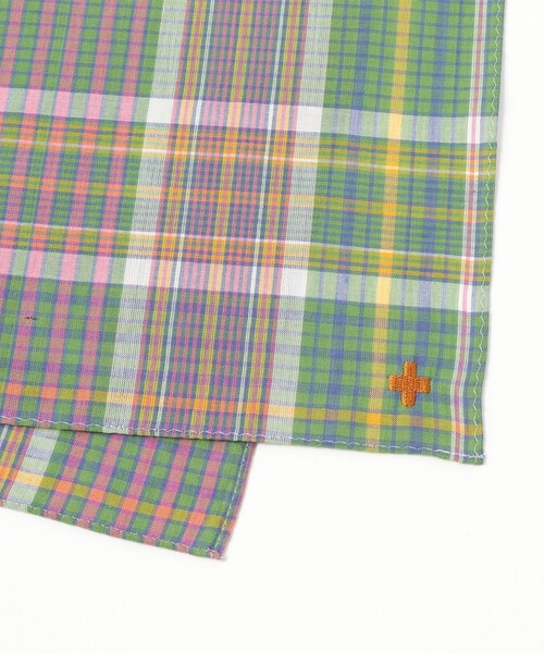 BEAMS PLUS（ビームスプラス）の「Handkerchief Madras（ハンカチ/ハンドタオル・メンズ・ブルー/パープル/グリーン/ピンク/ブラウン・ONE SIZE）」の8枚目の写真