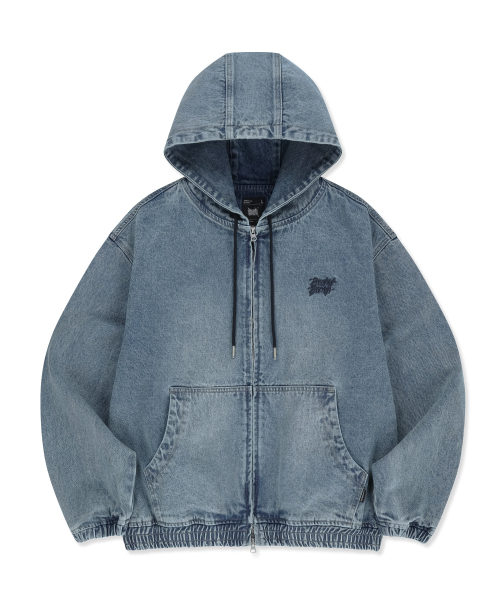 DENIM HOOD ZIP UP - BLUE（パーカー）｜BROWNBREATH（ブラウンブレス