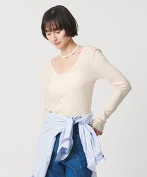 Uネック ロングスリーブ Tシャツ