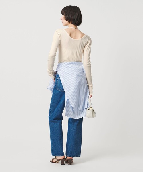 UNITED ARROWS(ユナイテッドアローズ)の「Uネック ロングスリーブ Tシャツ(Tシャツ/カットソー・レディース・ブラック/オフホワイト・FREE)」の9枚目の写真