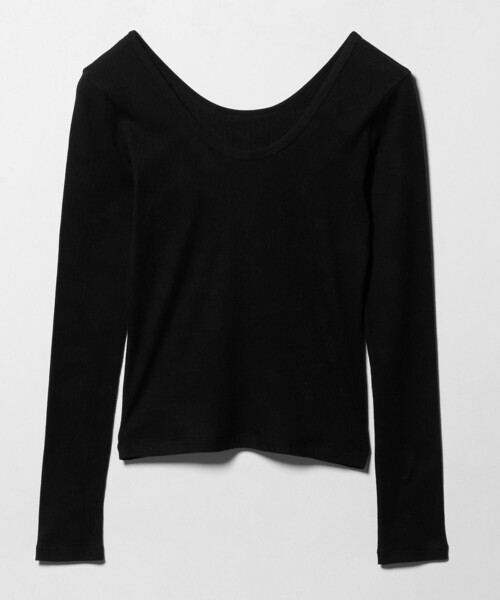 UNITED ARROWS(ユナイテッドアローズ)の「Uネック ロングスリーブ Tシャツ(Tシャツ/カットソー・レディース・ブラック/オフホワイト・FREE)」の17枚目の写真