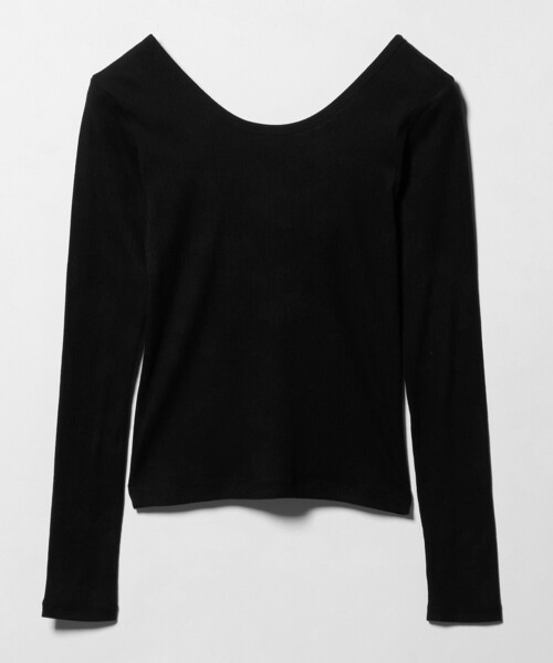 UNITED ARROWS(ユナイテッドアローズ)の「Uネック ロングスリーブ Tシャツ(Tシャツ/カットソー・レディース・ブラック/オフホワイト・FREE)」の18枚目の写真