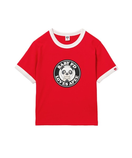 A BATHING APE(アベイシングエイプ)の「MILO PD PRINTED RINGER CROP TEE(Tシャツ/カットソー・レディース・グレー/レッド/ホワイト・SMALL/X-SMALL)」の3枚目の写真