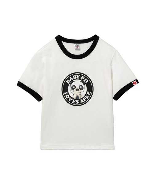 A BATHING APE(アベイシングエイプ)の「MILO PD PRINTED RINGER CROP TEE(Tシャツ/カットソー・レディース・グレー/レッド/ホワイト・SMALL/X-SMALL)」の2枚目の写真