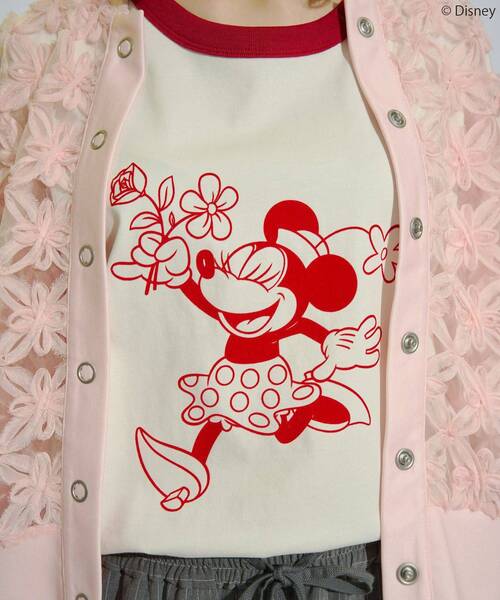 Disney（ディズニー）の「【Mickey&Friends】フロッキーリンガーT（Tシャツ/カットソー・レディース・イエロー/オフホワイト/チャコールグレー/サックスブルー・FREE）」の7枚目の写真