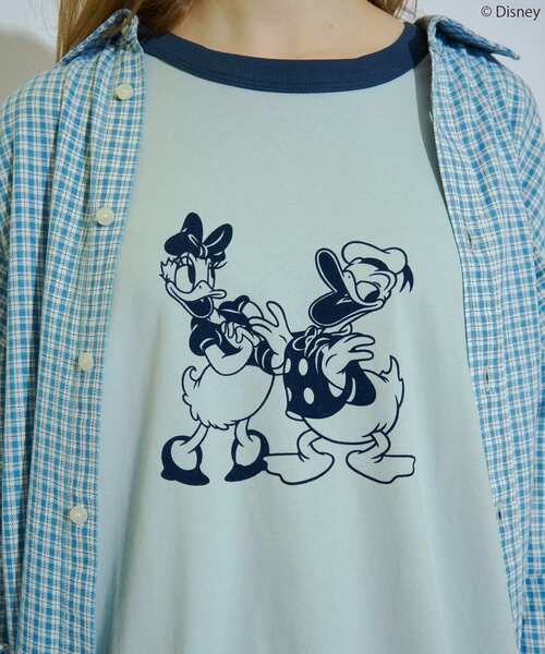 Disney（ディズニー）の「【Mickey&Friends】フロッキーリンガーT（Tシャツ/カットソー・レディース・イエロー/オフホワイト/チャコールグレー/サックスブルー・FREE）」の9枚目の写真