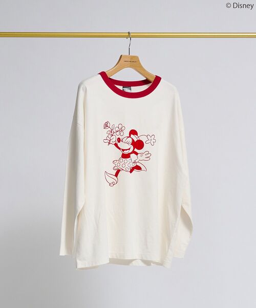 Disney（ディズニー）の「【Mickey&Friends】フロッキーリンガーT（Tシャツ/カットソー・レディース・イエロー/オフホワイト/チャコールグレー/サックスブルー・FREE）」の17枚目の写真