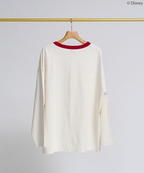 Disney（ディズニー）の「【Mickey&Friends】フロッキーリンガーT（Tシャツ/カットソー・レディース・イエロー/オフホワイト/チャコールグレー/サックスブルー・FREE）」の18枚目の写真
