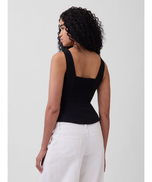 GAP（ギャップ）の「リネンブレンド ペプラムトップス（シャツ/ブラウス・レディース・オフホワイト/ブラック・M/L/XXS/S/XS）」の5枚目の写真