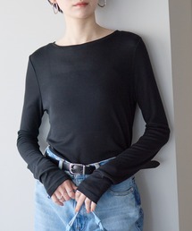 r.（アールドット）の「ボートネック　シアートップス（Tシャツ/カットソー）」