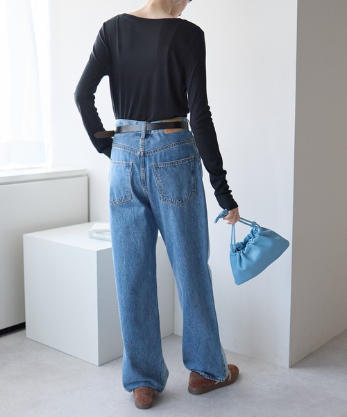 r.(アールドット)の「ボートネック シアートップス(Tシャツ/カットソー・レディース・ブラック/ライトグレー/ライトブルー/オフホワイト/ピンク/イエロー・FREE)」の15枚目の写真