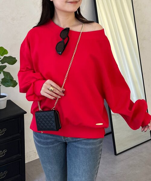 prose verse（プロズヴェール）の「ボートネック裾メタルスウェット（Tシャツ/カットソー・レディース・グレー/ブラック/レッド/サックスブルー/イエロー・FREE）」の5枚目の写真