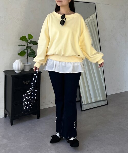 prose verse（プロズヴェール）の「ボートネック裾メタルスウェット（Tシャツ/カットソー・レディース・グレー/ブラック/レッド/サックスブルー/イエロー・FREE）」の22枚目の写真