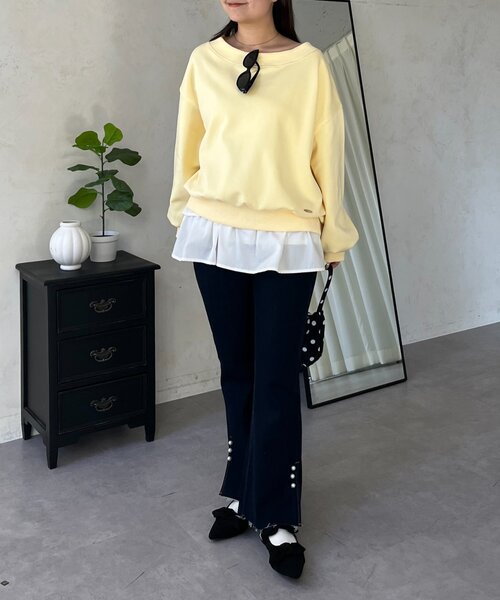 prose verse（プロズヴェール）の「ボートネック裾メタルスウェット（Tシャツ/カットソー・レディース・グレー/ブラック/レッド/サックスブルー/イエロー・FREE）」の15枚目の写真