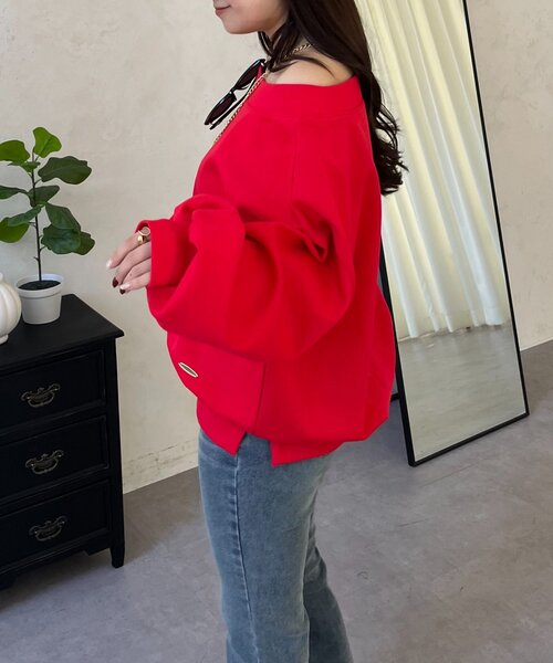 prose verse（プロズヴェール）の「ボートネック裾メタルスウェット（Tシャツ/カットソー・レディース・グレー/ブラック/レッド/サックスブルー/イエロー・FREE）」の17枚目の写真