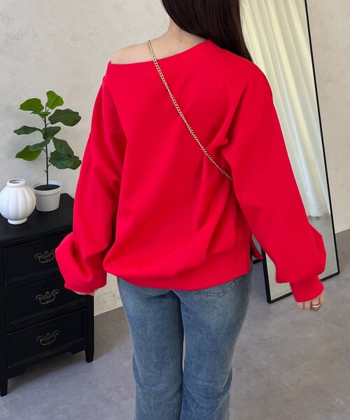 prose verse（プロズヴェール）の「ボートネック裾メタルスウェット（Tシャツ/カットソー・レディース・グレー/ブラック/レッド/サックスブルー/イエロー・FREE）」の18枚目の写真