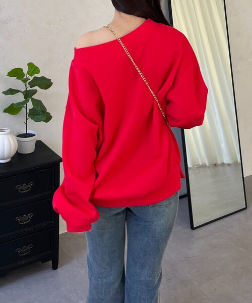 prose verse（プロズヴェール）の「ボートネック裾メタルスウェット（Tシャツ/カットソー・レディース・グレー/ブラック/レッド/サックスブルー/イエロー・FREE）」の19枚目の写真