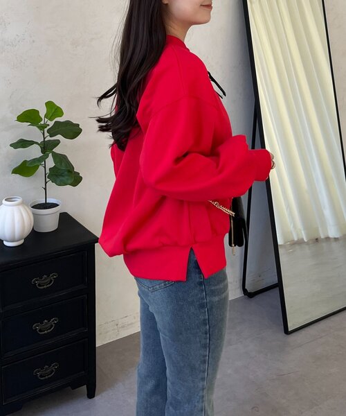 prose verse（プロズヴェール）の「ボートネック裾メタルスウェット（Tシャツ/カットソー・レディース・グレー/ブラック/レッド/サックスブルー/イエロー・FREE）」の8枚目の写真