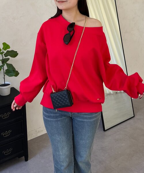 prose verse（プロズヴェール）の「ボートネック裾メタルスウェット（Tシャツ/カットソー・レディース・グレー/ブラック/レッド/サックスブルー/イエロー・FREE）」の9枚目の写真