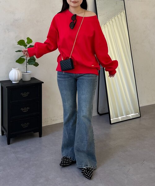 prose verse（プロズヴェール）の「ボートネック裾メタルスウェット（Tシャツ/カットソー・レディース・グレー/ブラック/レッド/サックスブルー/イエロー・FREE）」の10枚目の写真