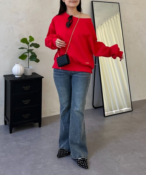 prose verse（プロズヴェール）の「ボートネック裾メタルスウェット（Tシャツ/カットソー・レディース・グレー/ブラック/レッド/サックスブルー/イエロー・FREE）」の11枚目の写真