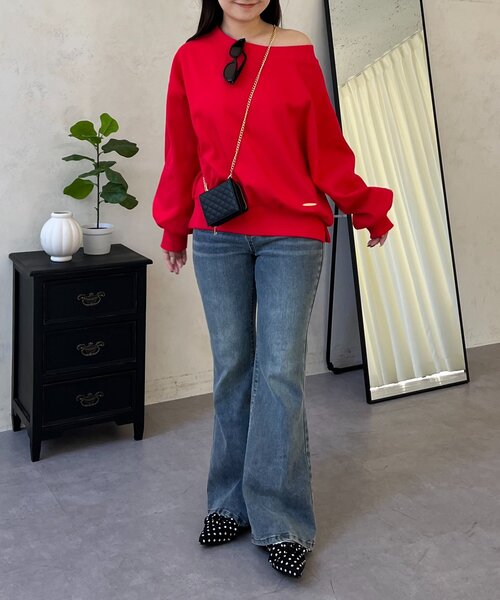 prose verse（プロズヴェール）の「ボートネック裾メタルスウェット（Tシャツ/カットソー・レディース・グレー/ブラック/レッド/サックスブルー/イエロー・FREE）」の12枚目の写真