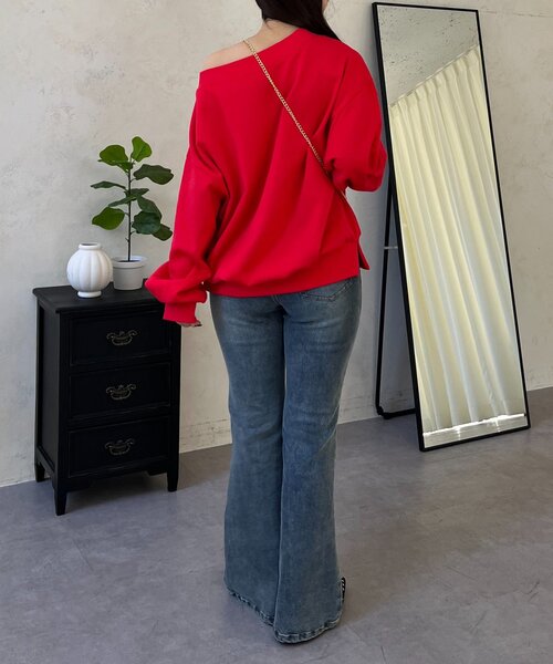 prose verse（プロズヴェール）の「ボートネック裾メタルスウェット（Tシャツ/カットソー・レディース・グレー/ブラック/レッド/サックスブルー/イエロー・FREE）」の7枚目の写真