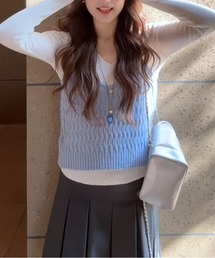 AMAJI（アマジ）の「ニットキャミ+プルオーバーアンサンブル（キャミソール）」