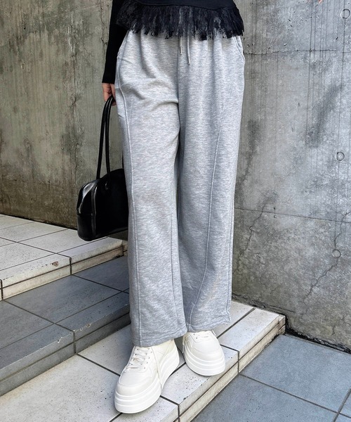 INGNI（イング）の「切替スウェットパンツ（スウェットパンツ・レディース・オートミール/ブラック/グレー・FREE）」の9枚目の写真