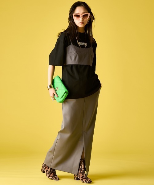 GEVS.（ジェイヴィス）の「カットソーロングスカート＜大きいサイズ有＞GEVS.（スカート・レディース・ブラック/グレー・M/L/LL/3L/4L/5L）」の3枚目の写真