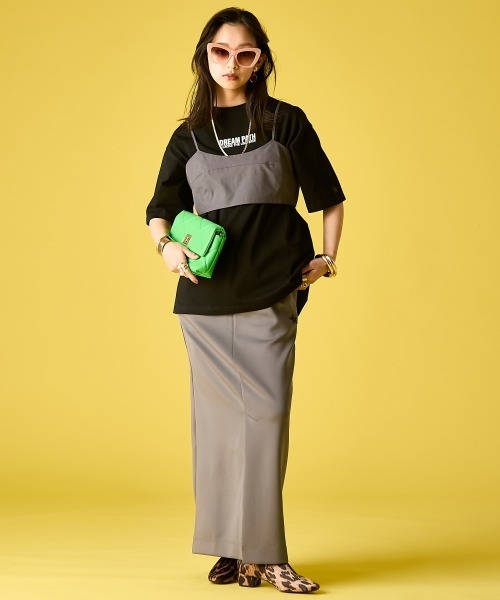 GEVS.（ジェイヴィス）の「カットソーロングスカート＜大きいサイズ有＞GEVS.（スカート・レディース・ブラック/グレー・M/L/LL/3L/4L/5L）」の4枚目の写真