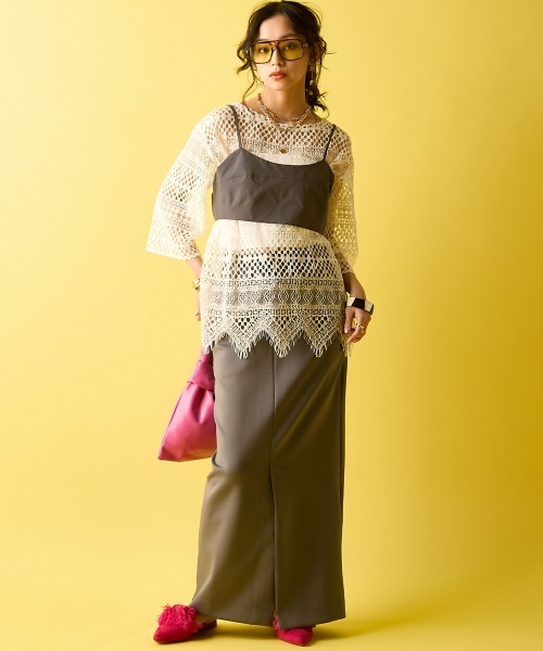 GEVS.（ジェイヴィス）の「カットソーロングスカート＜大きいサイズ有＞GEVS.（スカート・レディース・ブラック/グレー・M/L/LL/3L/4L/5L）」の5枚目の写真