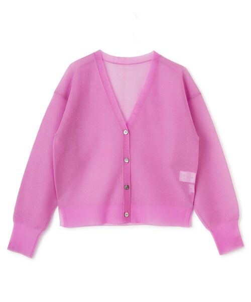 LANVIN en Bleu(ランバンオンブルー)の「Vネックシアーカーディガン(ニット/セーター・レディース・グレー/ピンク/オフホワイト・38)」の3枚目の写真