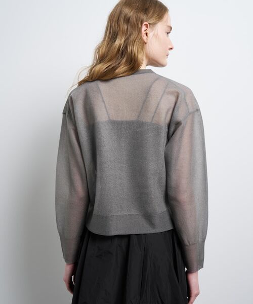 LANVIN en Bleu(ランバンオンブルー)の「Vネックシアーカーディガン(ニット/セーター・レディース・グレー/ピンク/オフホワイト・38)」の9枚目の写真