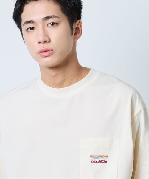 L.L.Bean（エルエルビーン）の「【JAPAN EDITION】カーメル・ショートスリーブ・ポケット・ティ（Tシャツ/カットソー・メンズ・アイボリー/チョコ/ブルー/ブラック系・MEDIUM/SMALL/LARGE）」の5枚目の写真
