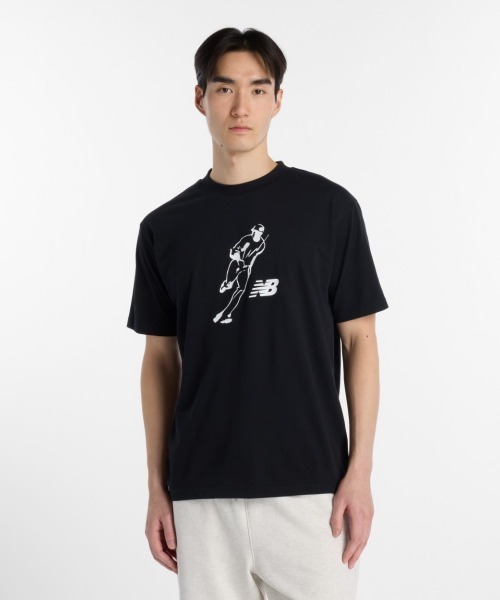 NEW BALANCE(ニューバランス)の「New Balance 大谷翔平 Always On Logo Short-Sleeve T-Shirt(ニューバランス 大谷翔平オールウェイズオンロゴ半袖Tシャツ)(Tシャツ/カットソー・メンズ・グレー系/ネイビー系/ホワイト系/ブラック系・SMALL/MEDIUM/LARGE/X-LARGE/XX-LARGE)」の1枚目の写真