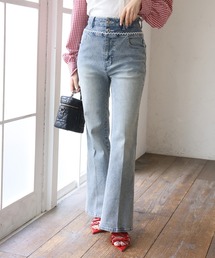 one after another NICE CLAUP | 【サイズ展開あり】ウエストレース美脚フレアデニム(デニムパンツ)