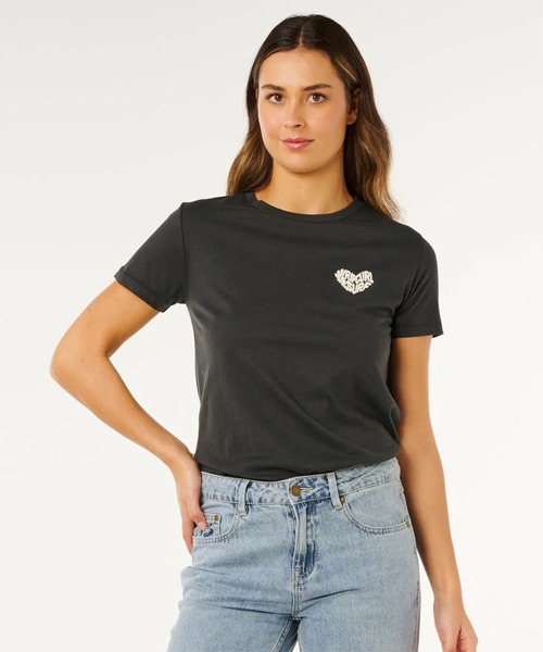 rip curl(リップカール)の「RIP CURL/リップカール 半袖Tシャツ レディース RC HEART LOGOS TEE 0MWWTE(Tシャツ/カットソー・レディース・スミクロ/グリーン・S/XS)」の15枚目の写真