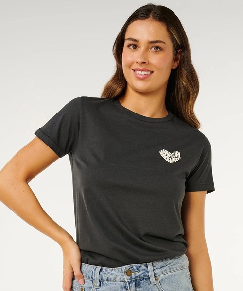 rip curl(リップカール)の「RIP CURL/リップカール 半袖Tシャツ レディース RC HEART LOGOS TEE 0MWWTE(Tシャツ/カットソー・レディース・スミクロ/グリーン・S/XS)」の13枚目の写真