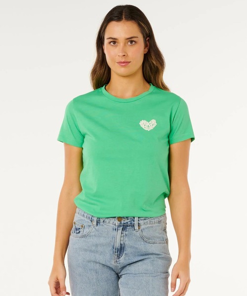 rip curl(リップカール)の「RIP CURL/リップカール 半袖Tシャツ レディース RC HEART LOGOS TEE 0MWWTE(Tシャツ/カットソー・レディース・スミクロ/グリーン・S/XS)」の9枚目の写真