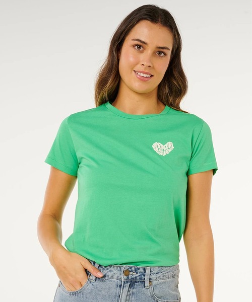rip curl(リップカール)の「RIP CURL/リップカール 半袖Tシャツ レディース RC HEART LOGOS TEE 0MWWTE(Tシャツ/カットソー・レディース・スミクロ/グリーン・S/XS)」の4枚目の写真