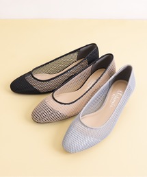 ラウンドトゥ メッシュパンプス