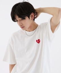 ONCILY（オンシェリー）の「26SS BROKEN HEART LOGO DRAW CODE T-SHIRT / ブロークンハートロゴドローコードTシャツ（Tシャツ/カットソー）」