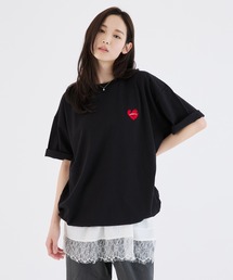 ONCILY（オンシェリー）の「26SS BROKEN HEART LOGO DRAW CODE T-SHIRT / ブロークンハートロゴドローコードTシャツ（Tシャツ/カットソー）」